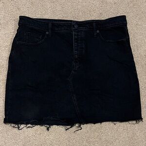Classic Black Denim Skirt
